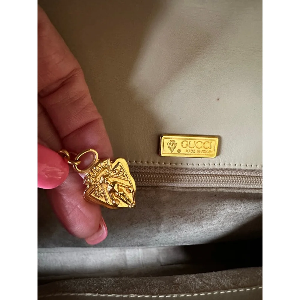 Gucci Beige Leather Vintage Top Handle Satchel - Picture 2 of 14